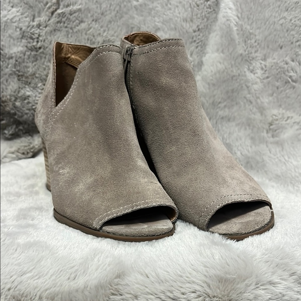 Lucky Brand Women's Suede Peep-Toe Ankle Boots